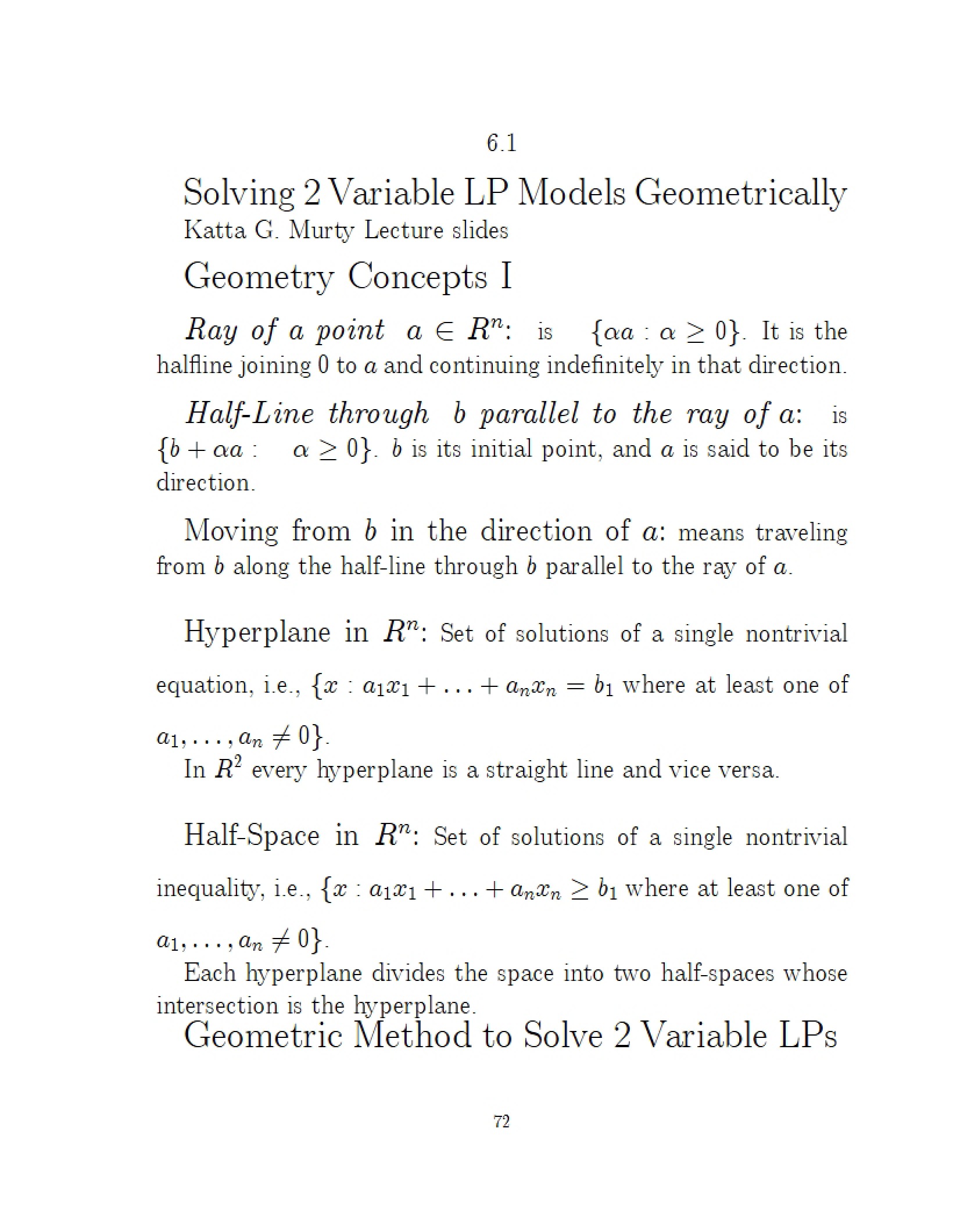 Geometric Solutions to 2 Variable LPModels