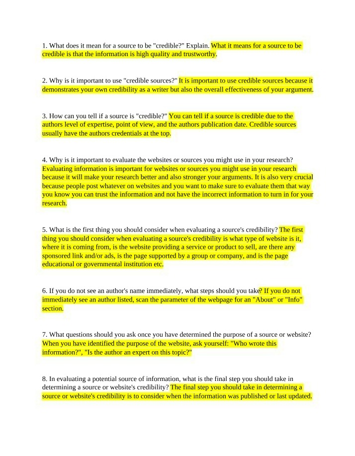 Credible Sources - Importance and Evaluation