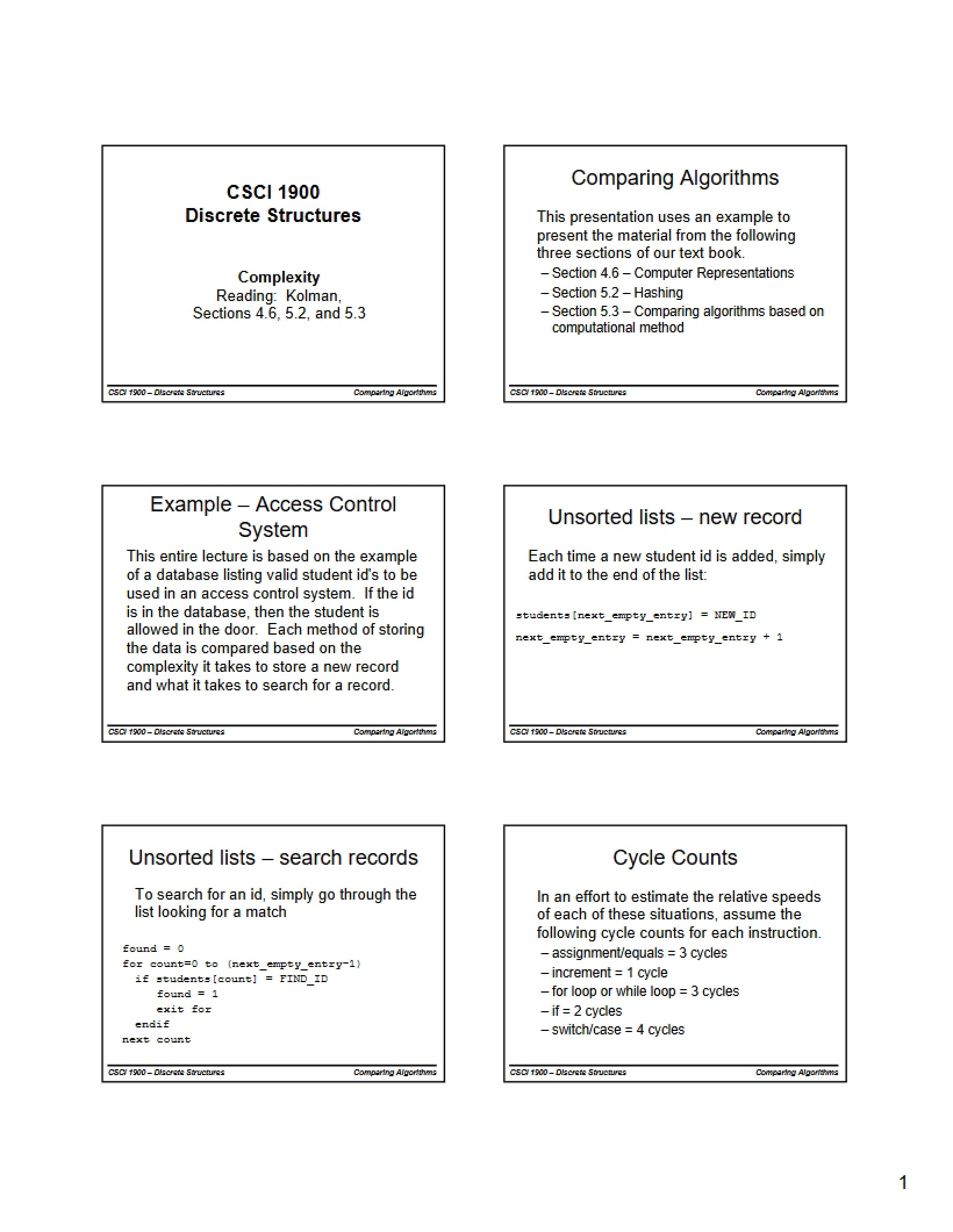Complexity Analysis