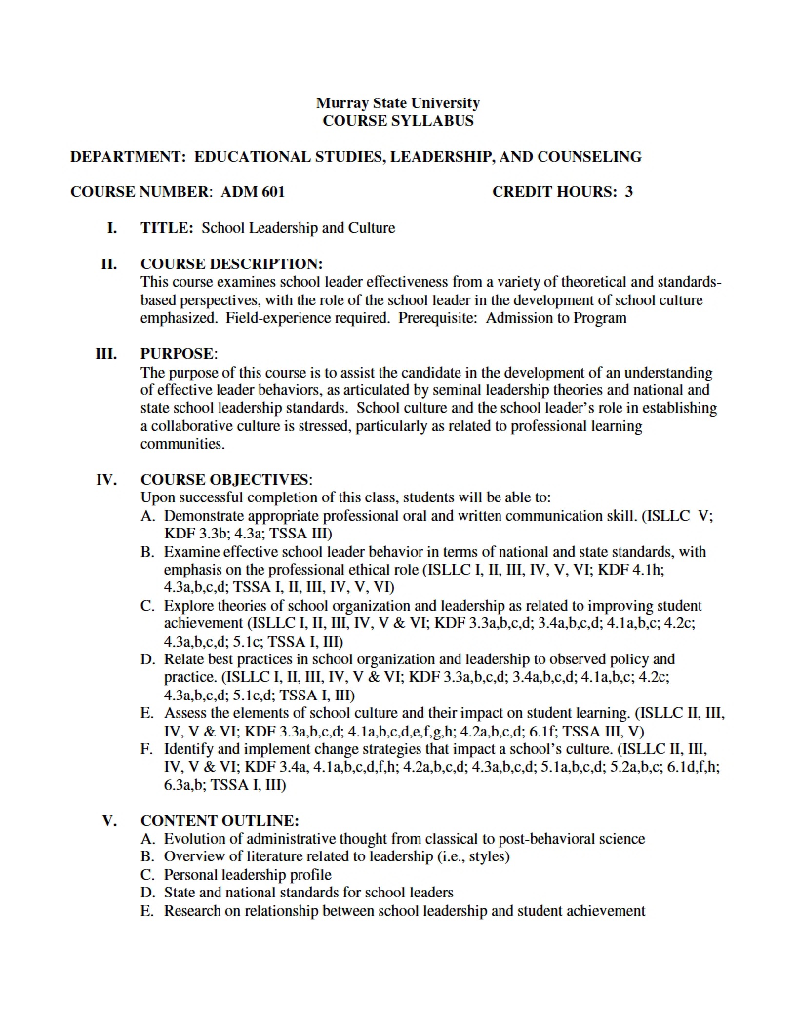 Syllabus - 3 Pages