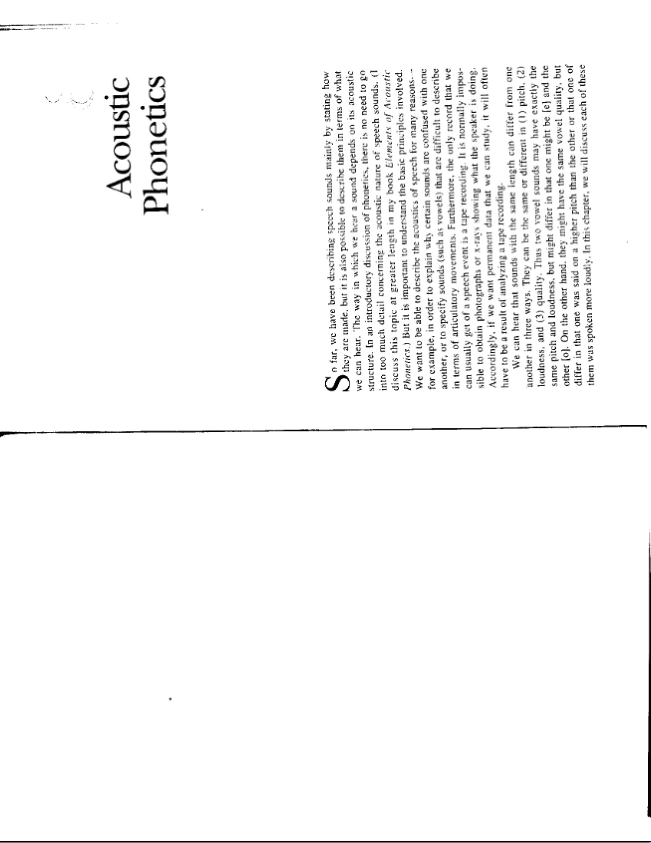 Foundations of Acoustic Phonetics