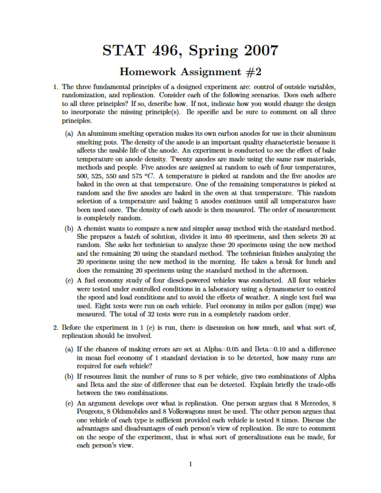 Second Homework Assignment in Applied Statistics