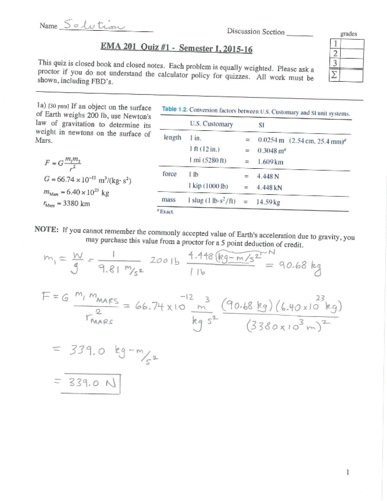Solution for Midterm 1 (15-16)