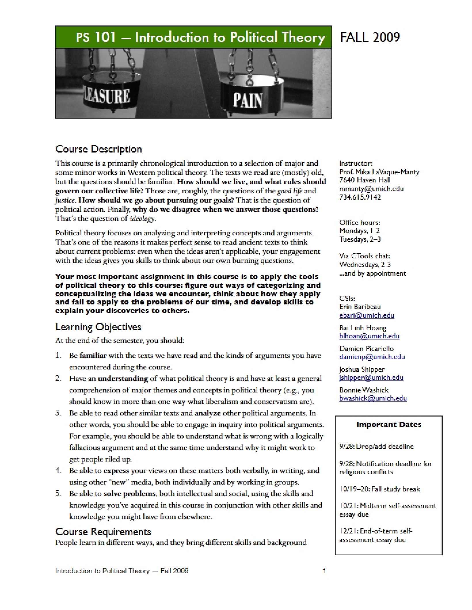 Course Syllabus PS 101