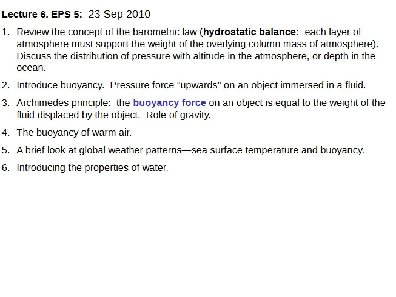 Atmospheric Science Lecture 6