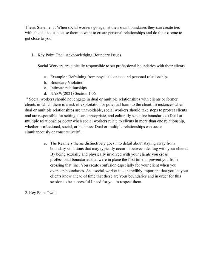 Outline for Ethics Paper