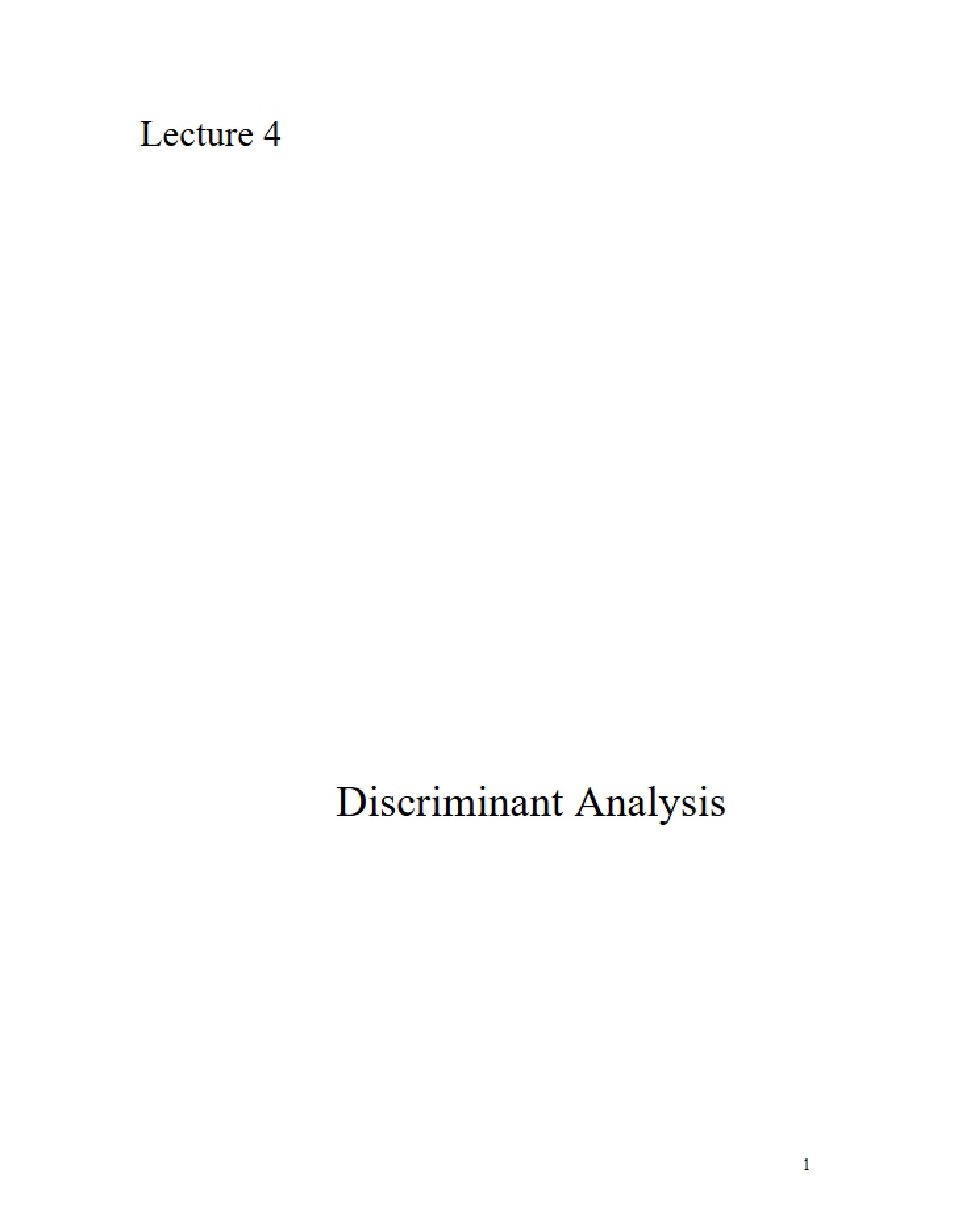 Analyzing Discriminants
