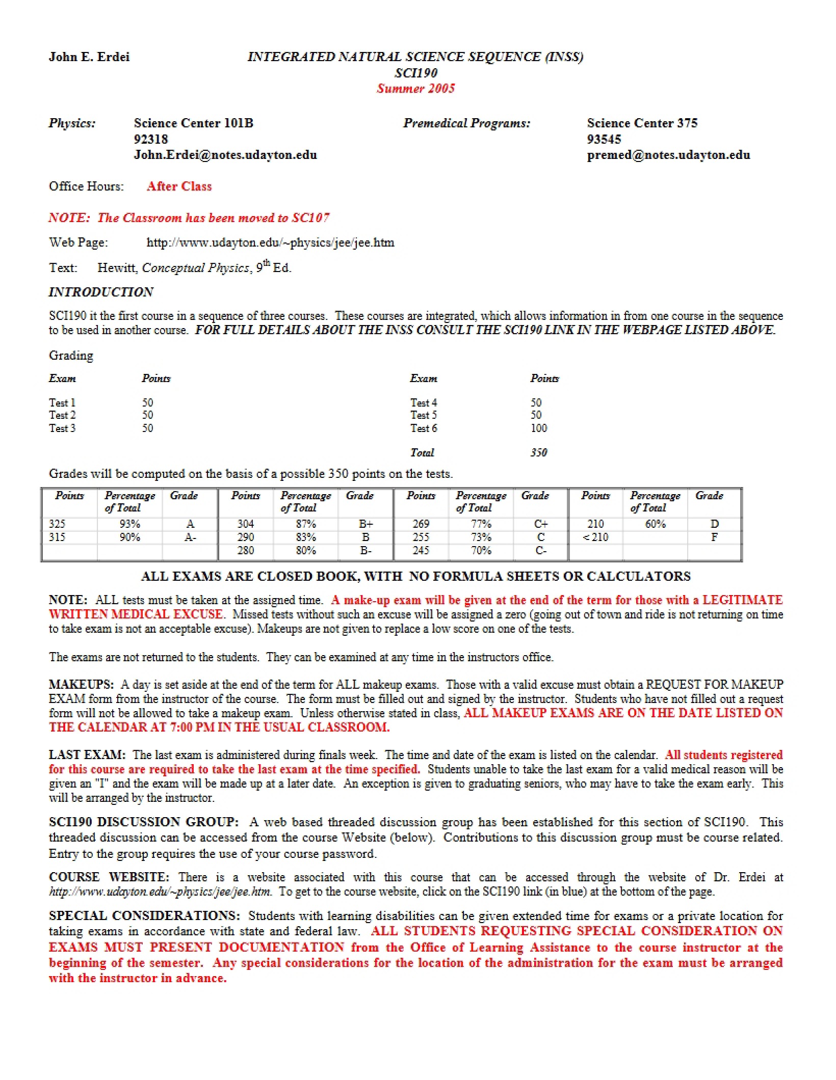 Special Syllabus Revision (S05)
