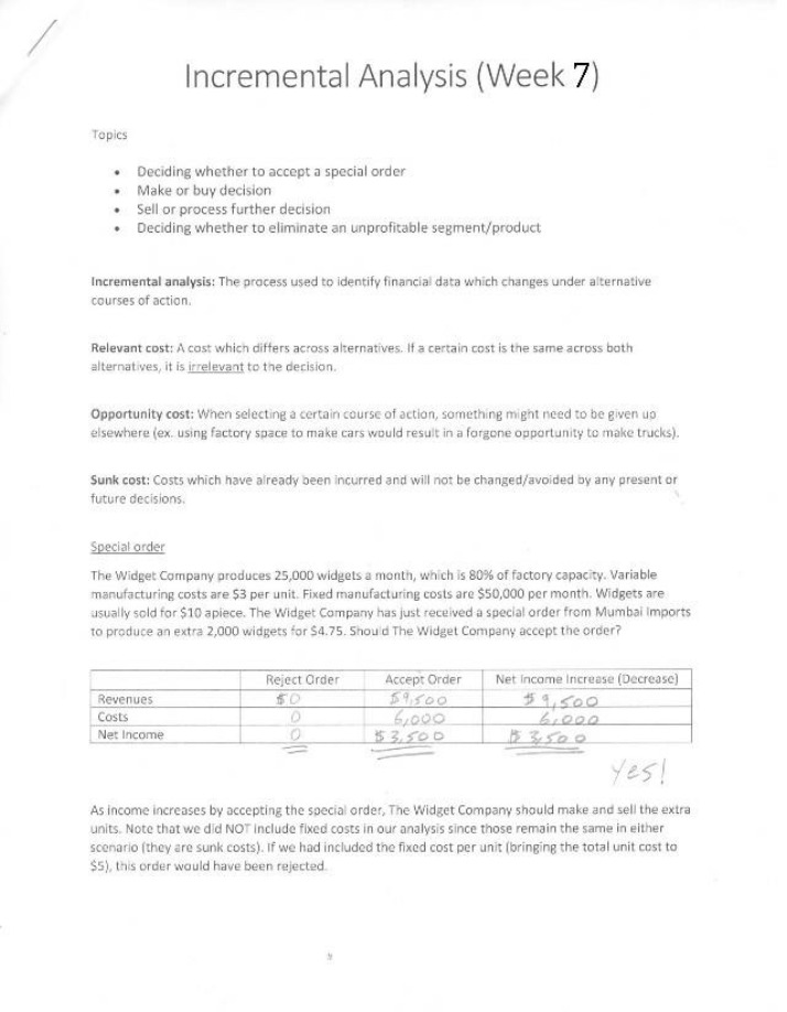Incremental Analysis - Examples and Lecture Notes