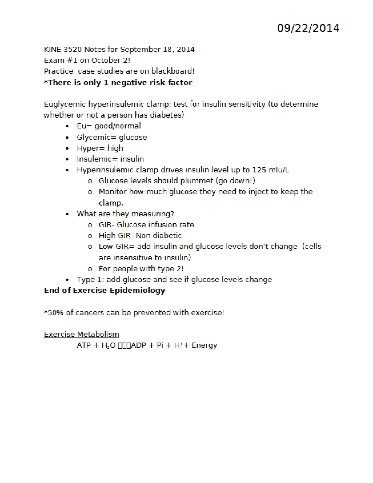 Applied Exercise Physiology Exam #1 Review