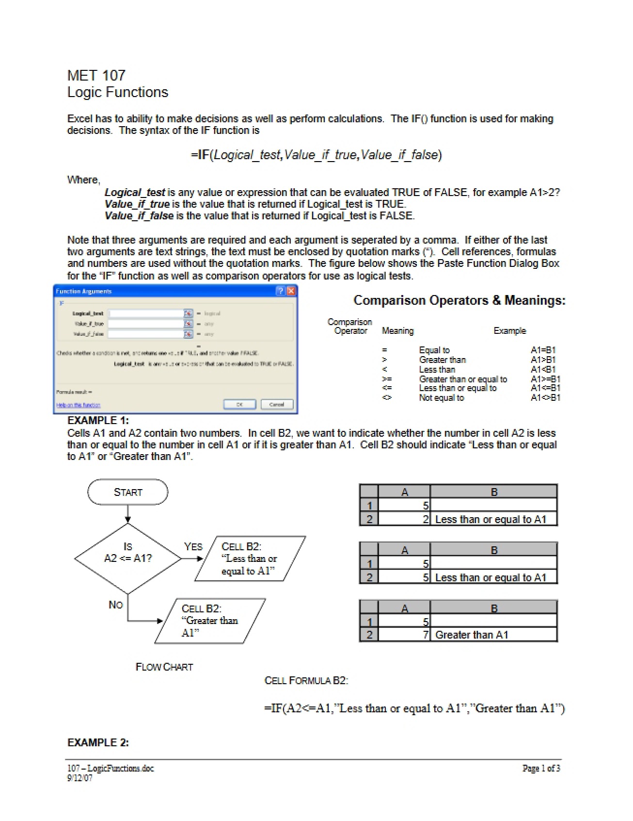 Logic Functionality