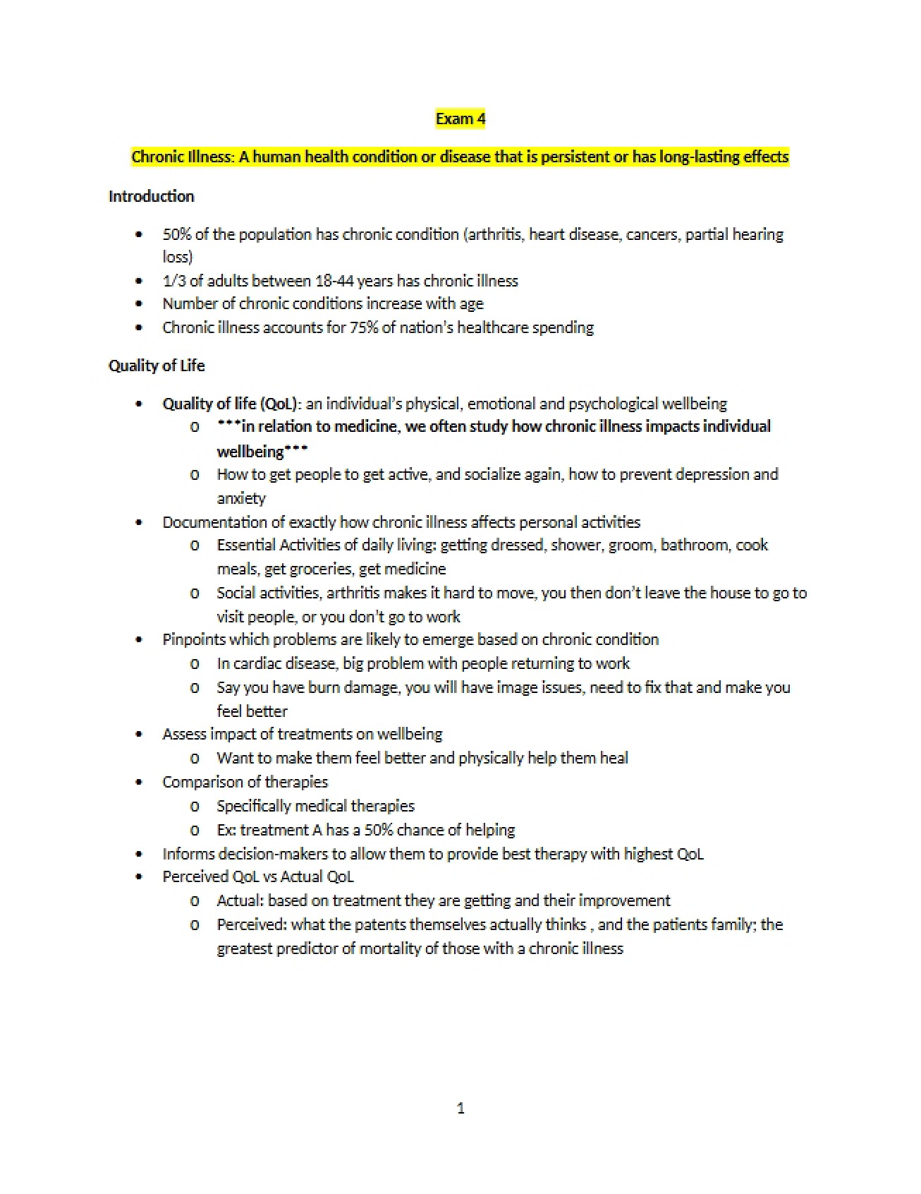 Fourth Exam for Health Psychology