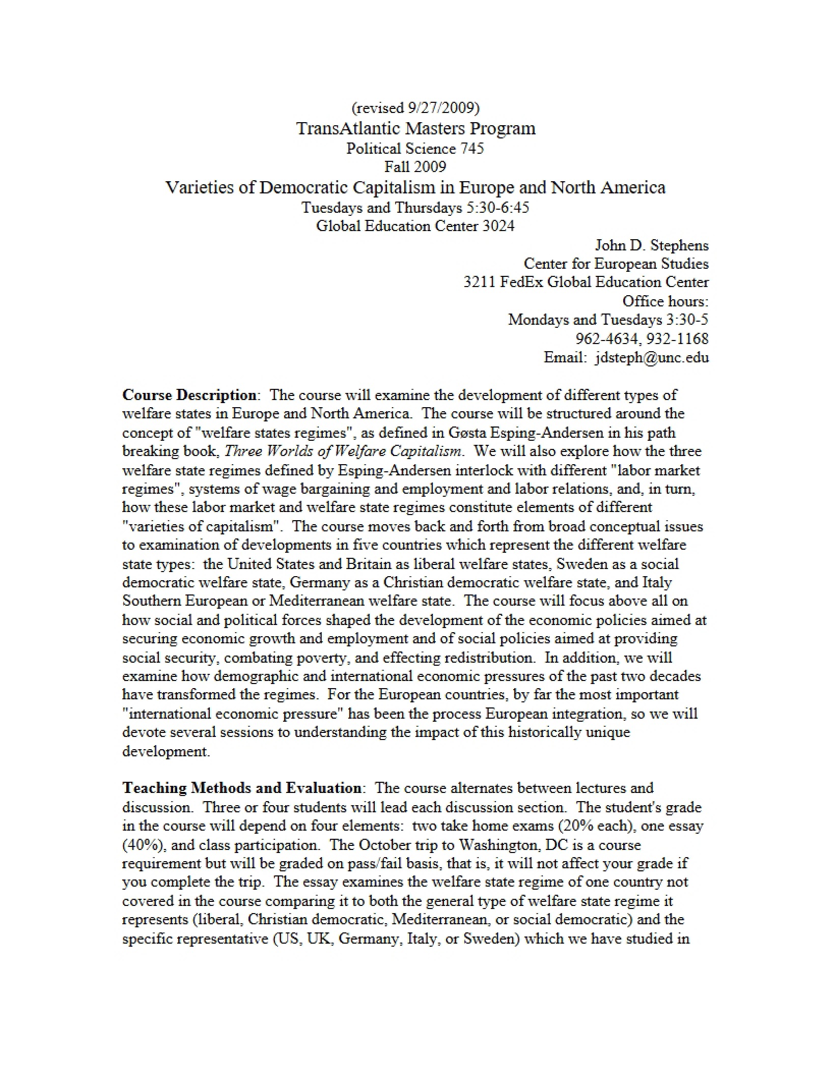 Varieties of Dem Capitalism Syllabus