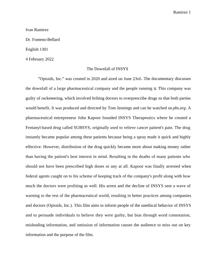 The Downfall of a Pharmaceutical Company - A Critical Analysis