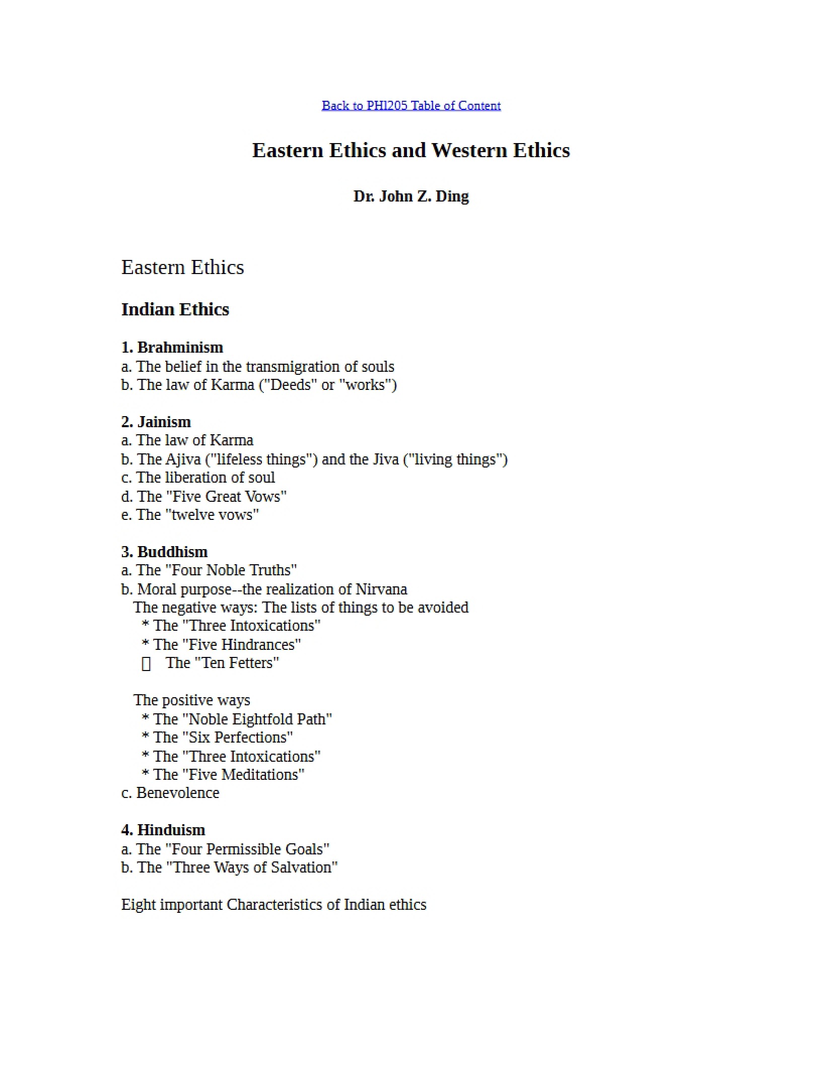 Western and Eastern Ethics Comparison