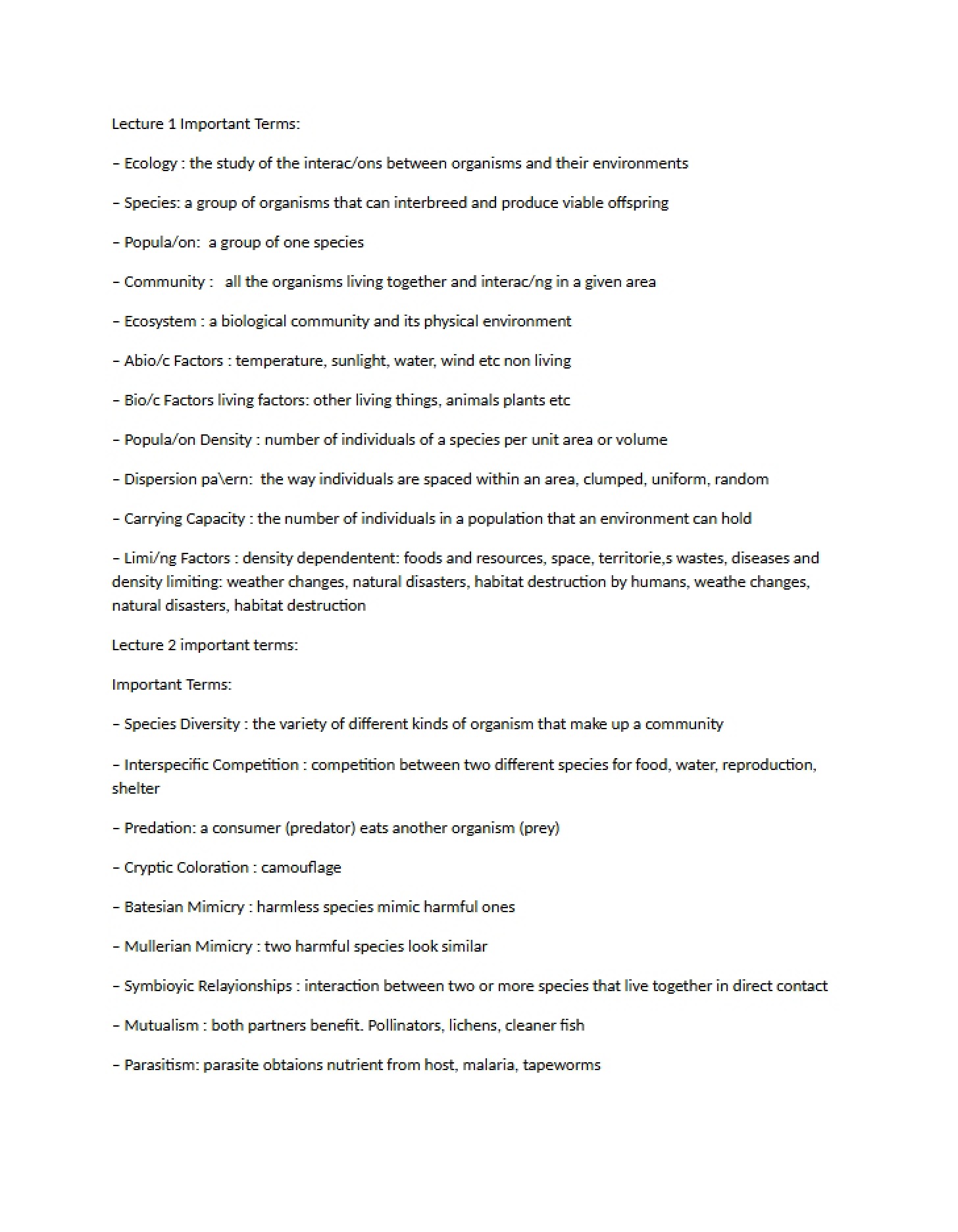 Guide for Biology Study