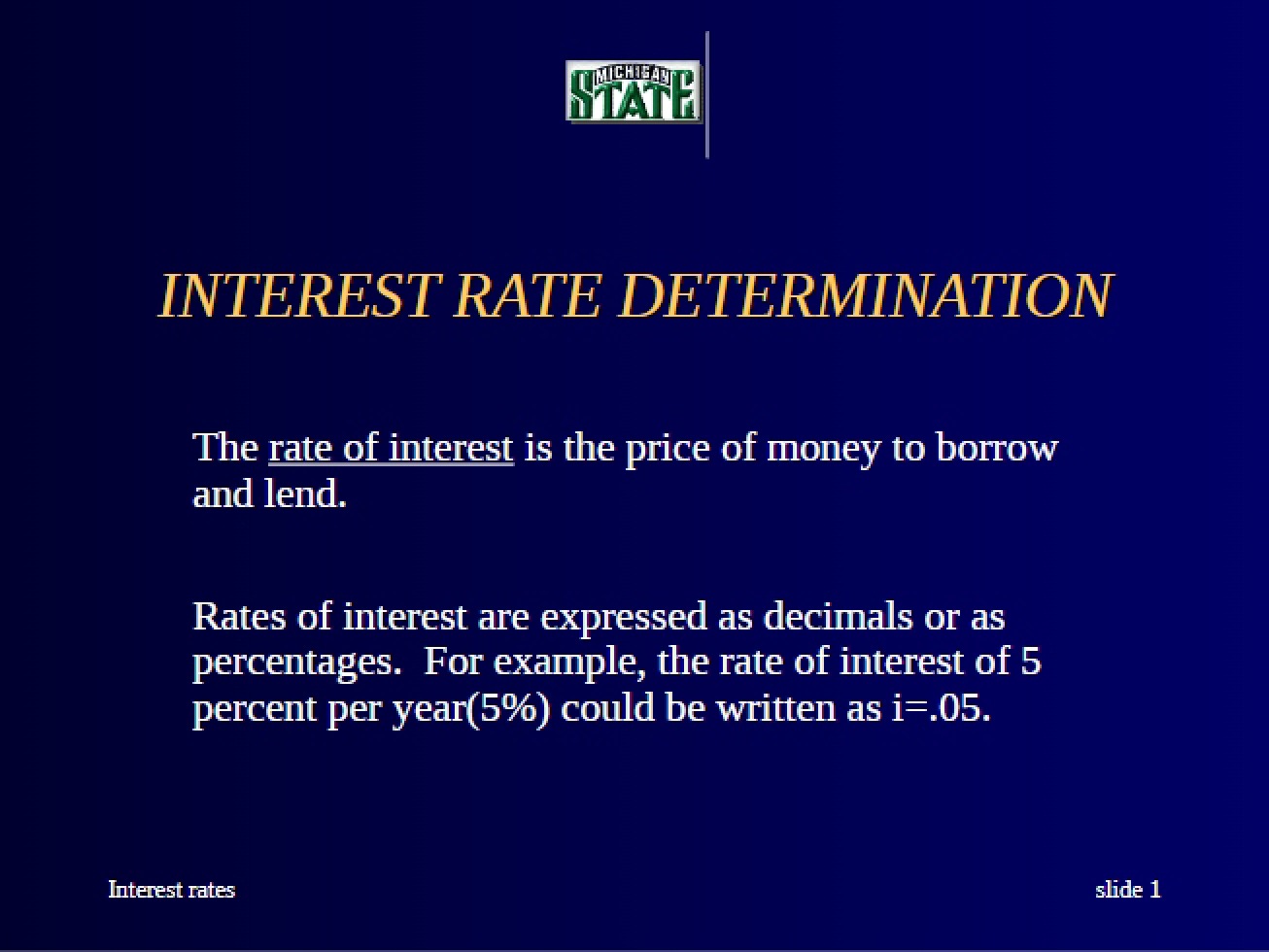 Determining Interest Rates