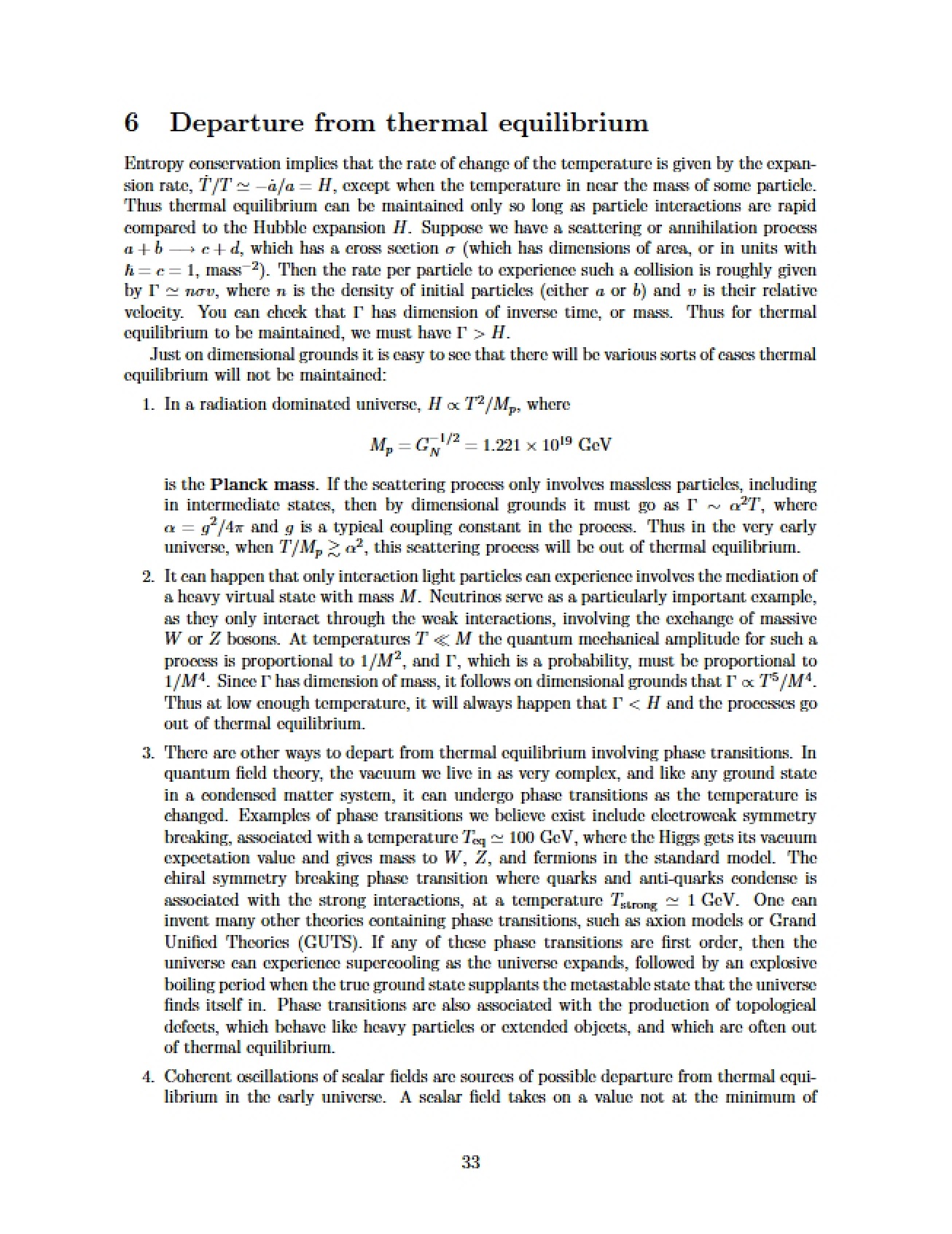 Thermal Equilibrium Departure