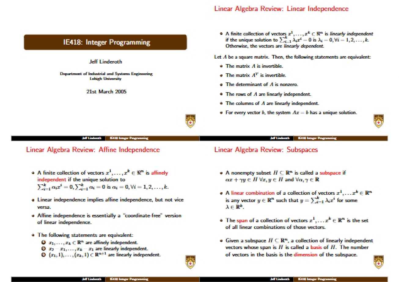 Affine Independence - Linear Algebra Review