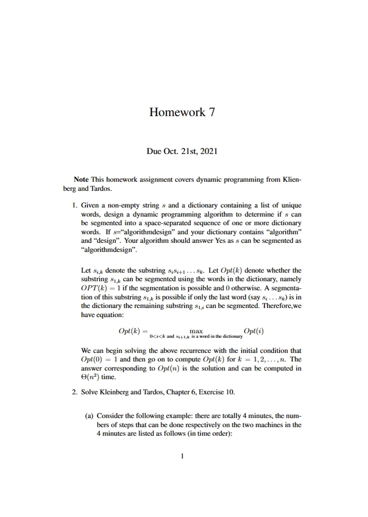 Seventh Homework