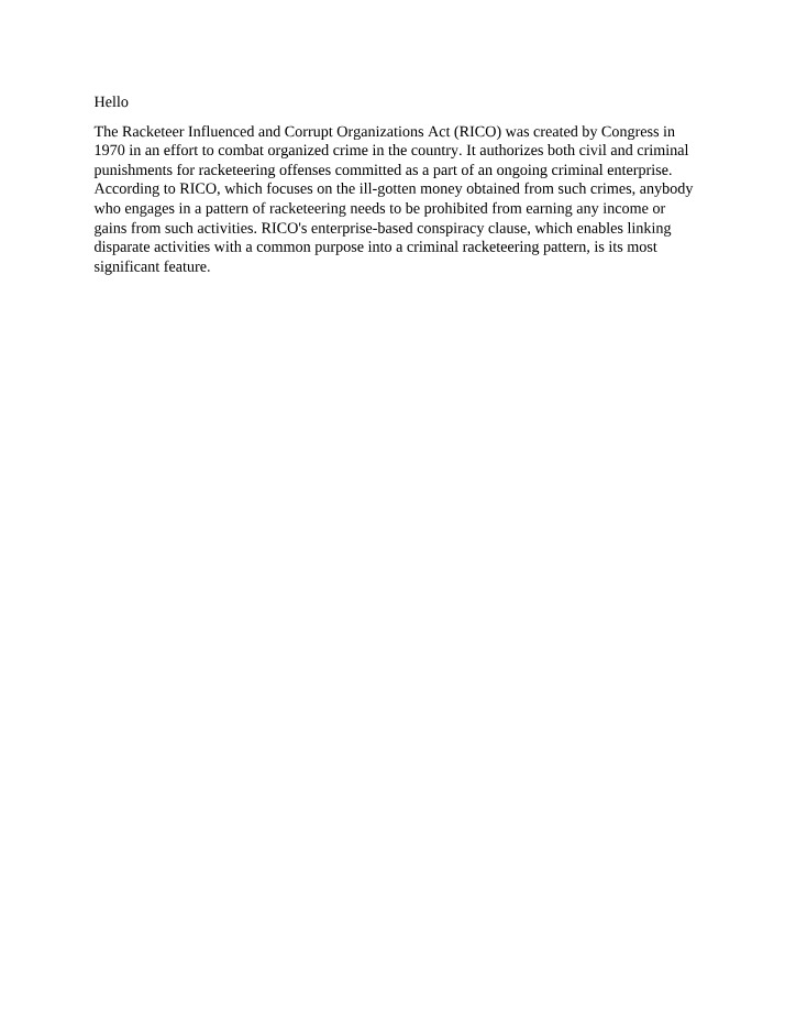 Overview of the RICO Act