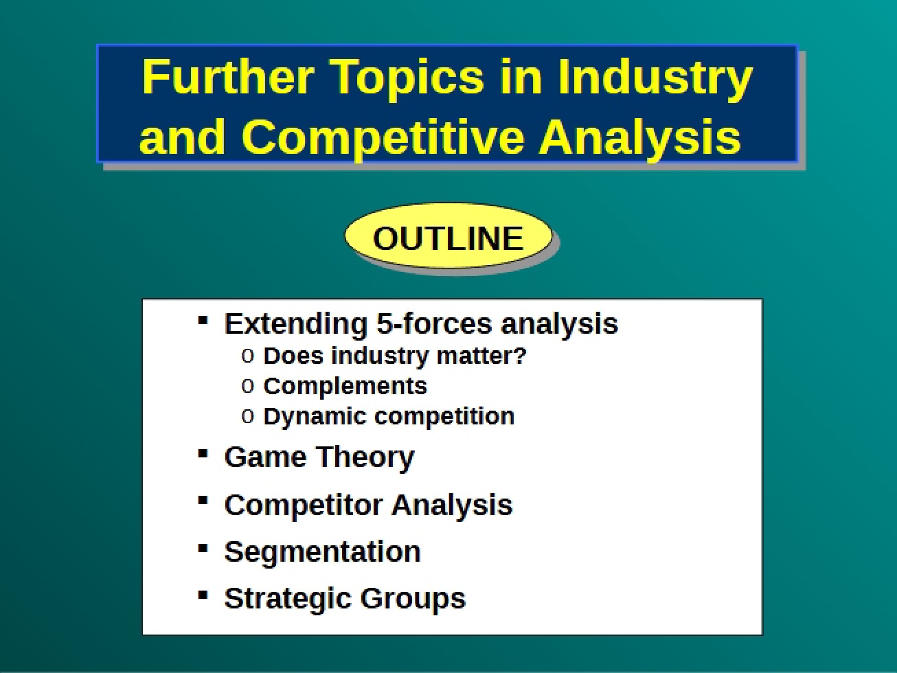 Industry Topics Further Discussion