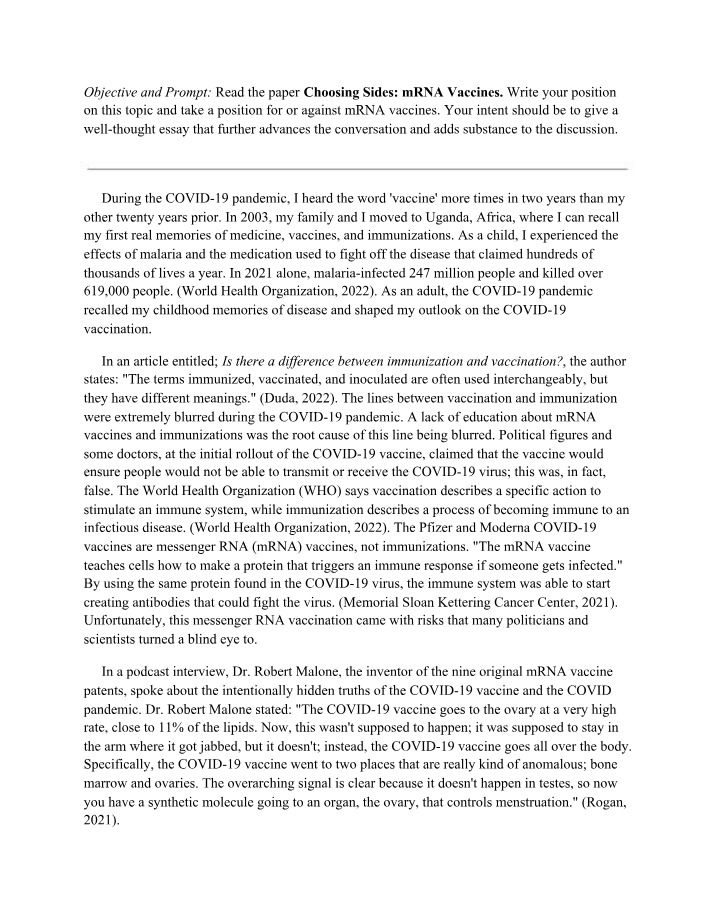 The Blurred Lines of mRNA Vaccines and Immunizations
