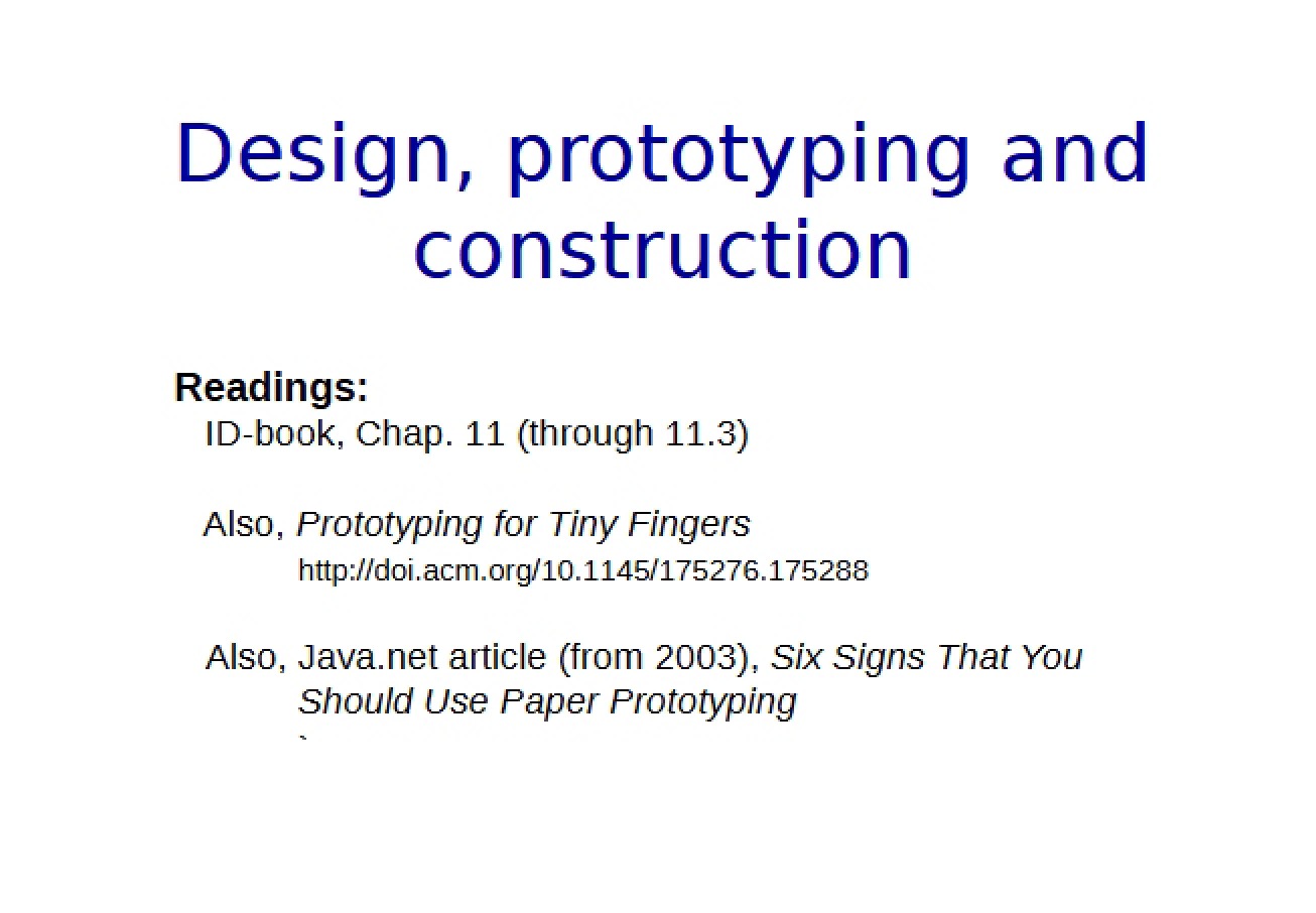 Construction, Prototyping, and Design