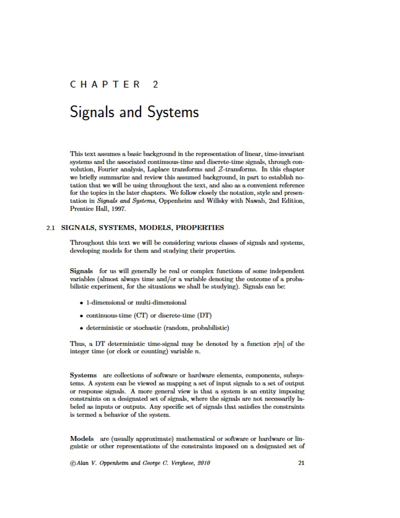 Systems and Signals