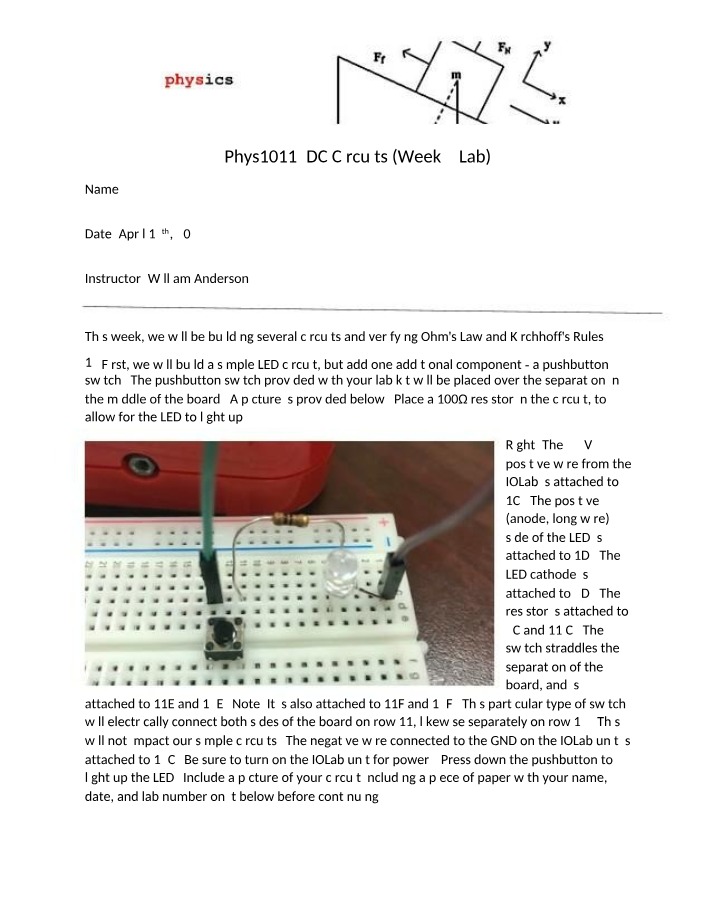 DC Circuits Lab - Ohm's Law, Kirchhoff's Rules, and Circuit Analysis