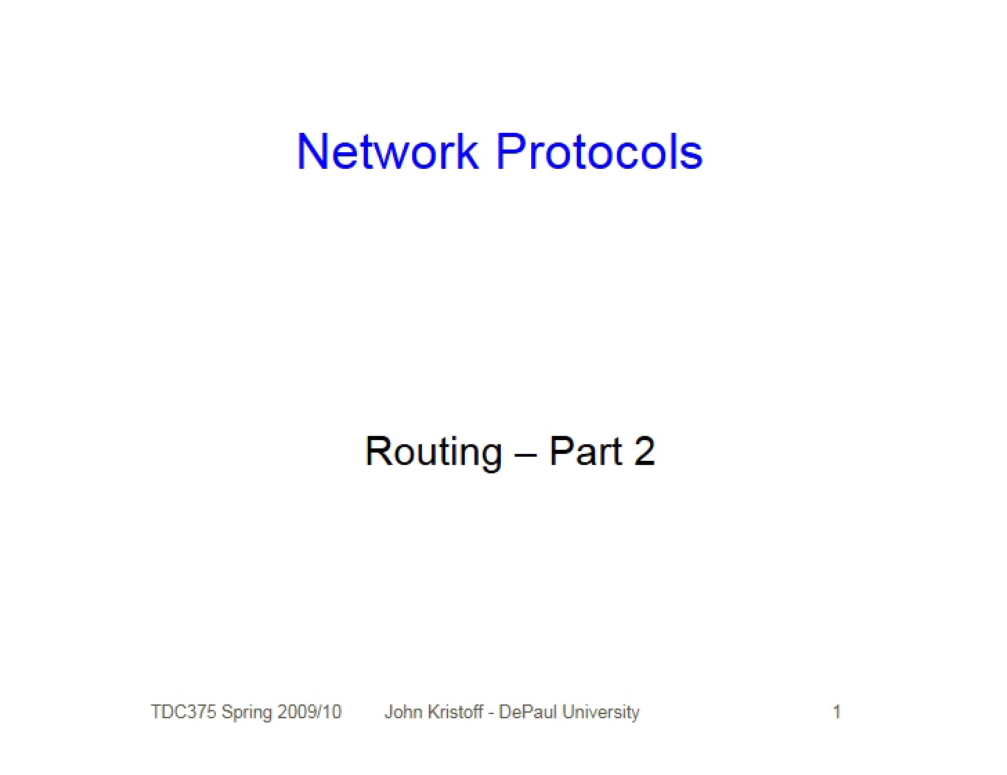 Routing Part 2