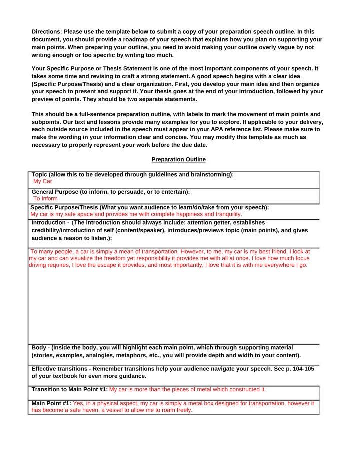 Fillable Form - Preparation Outline