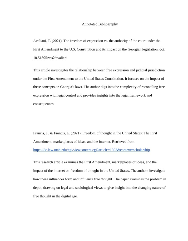 Annotated Bibliographies (Long)