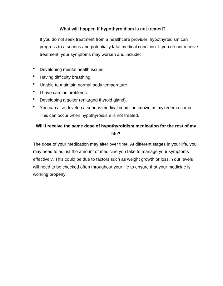 What Happens if Hypothyroidism is Not Treated