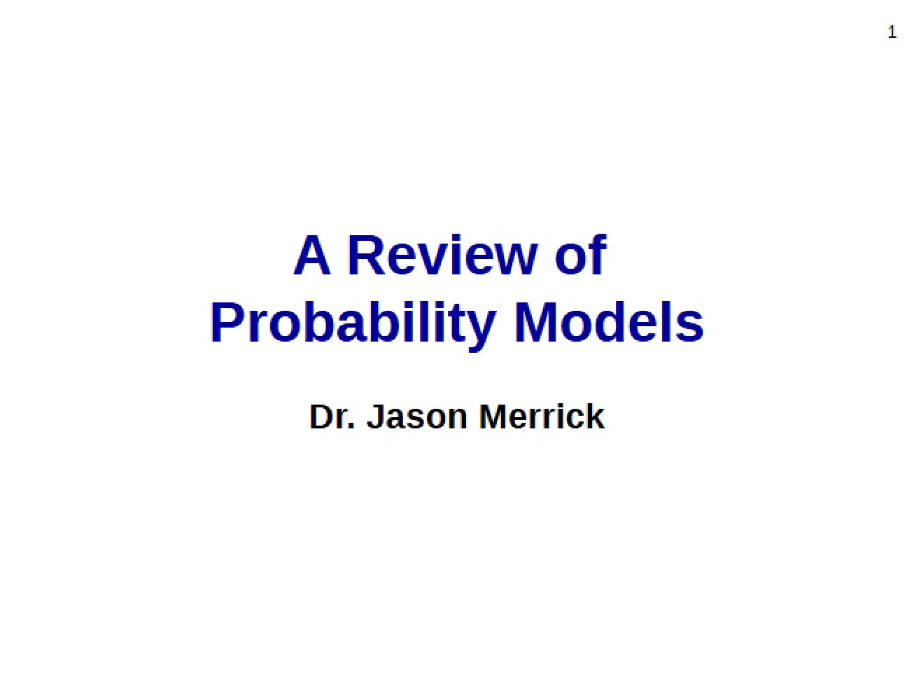 Models of Probability