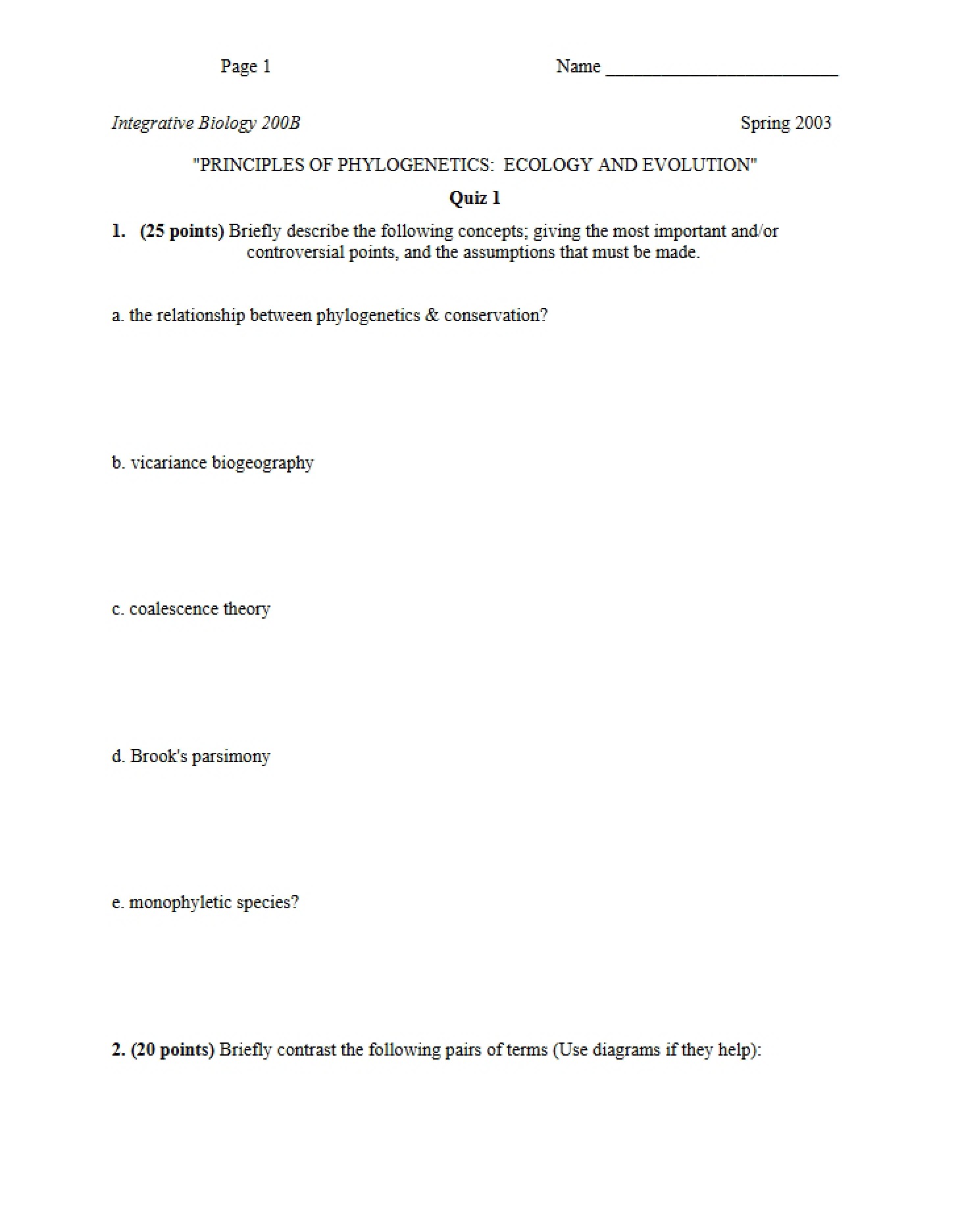 Class Quiz
