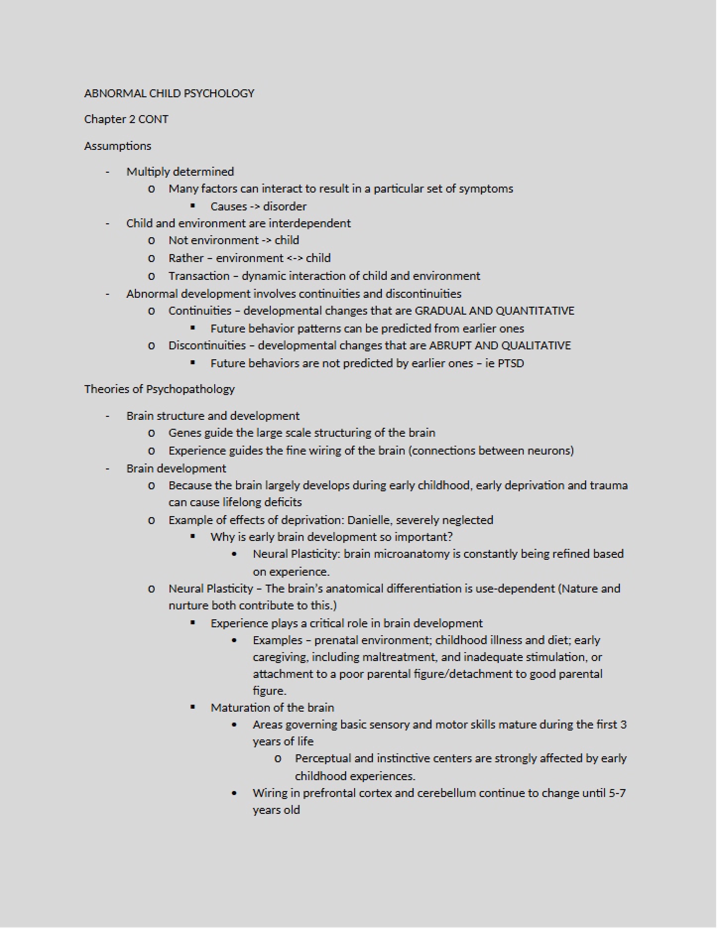 Psychology of Abnormal Children