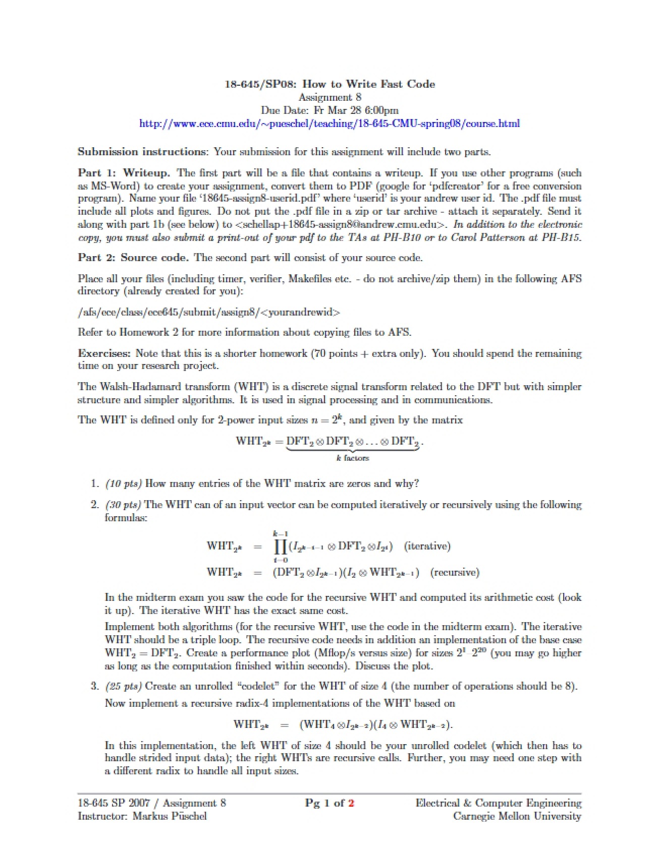 Eighth Assignment