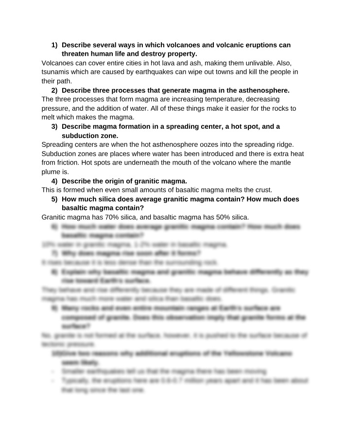 Threats of Volcanic Eruptions to Life and Property