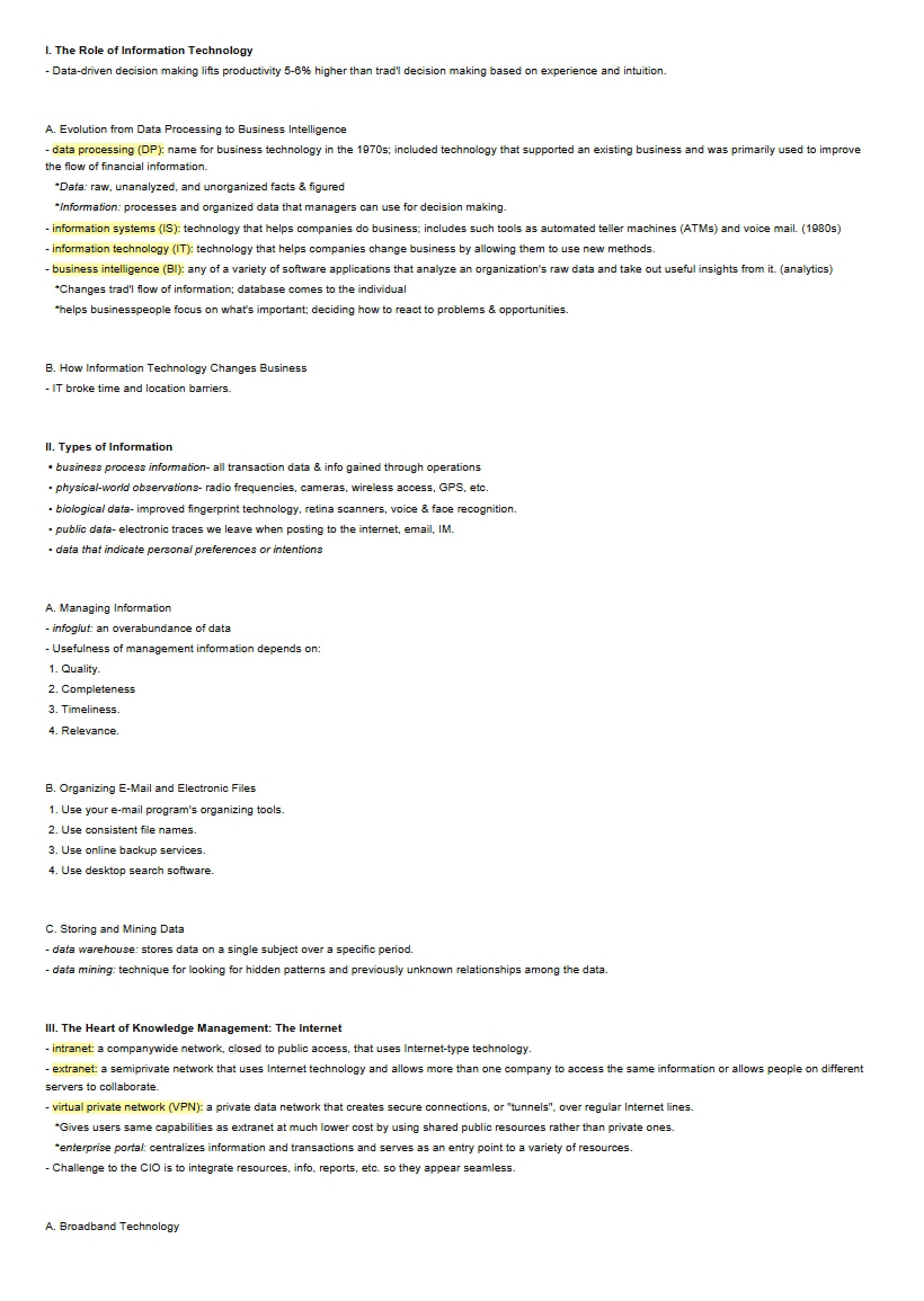 Information Technology Role