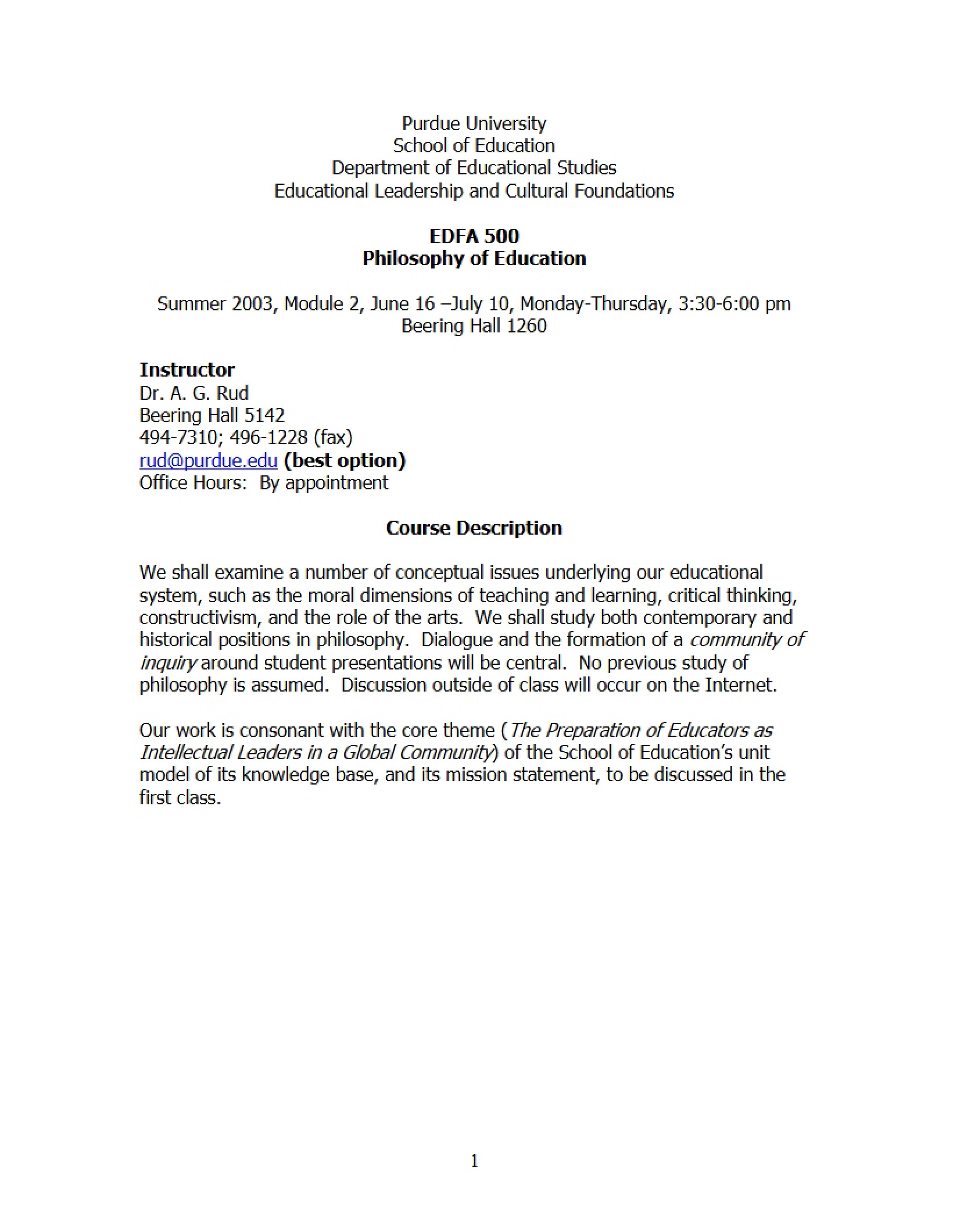 Syllabus - EDFA 50000