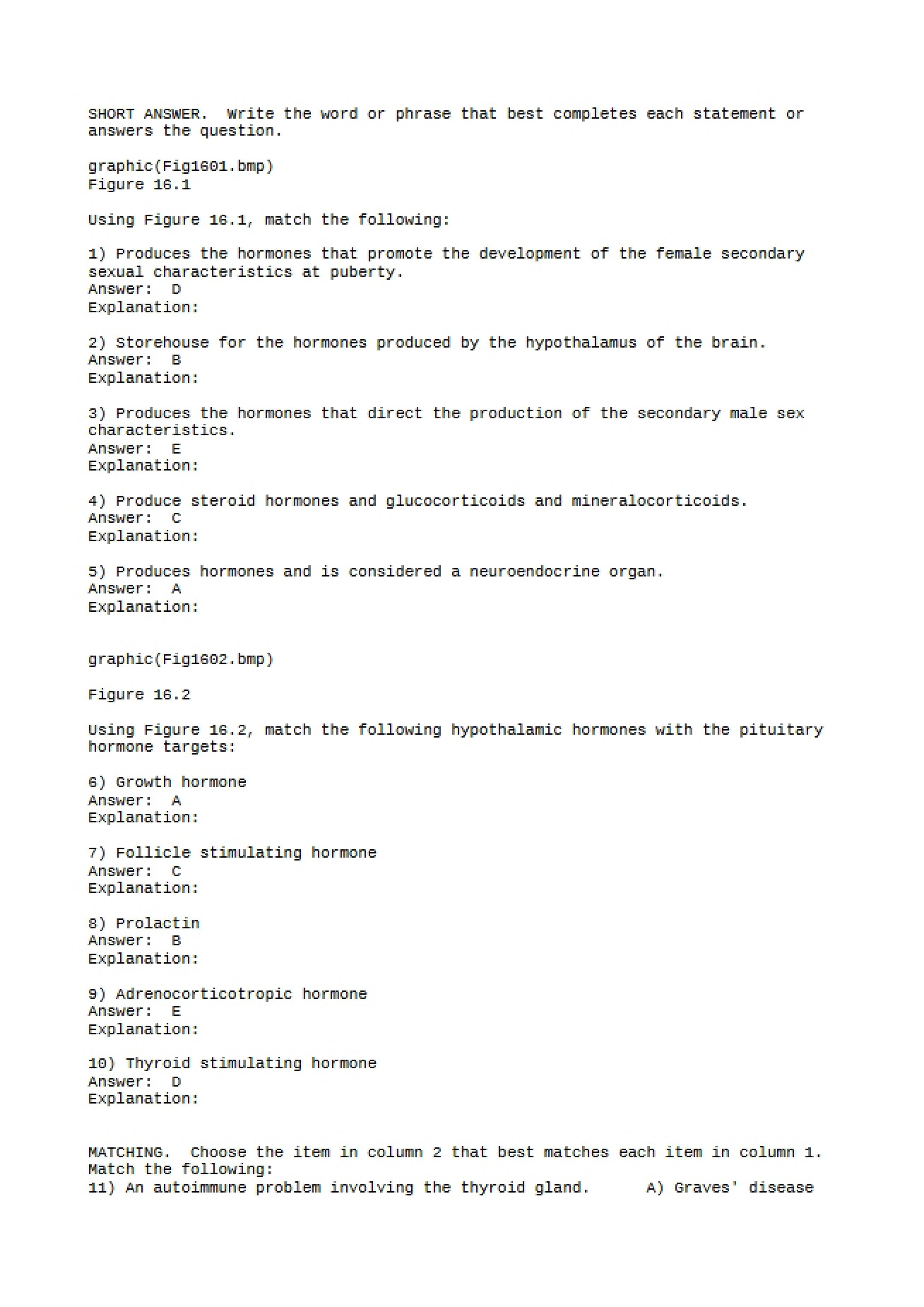 Anatomy and Physiology II Chapter Sixteen