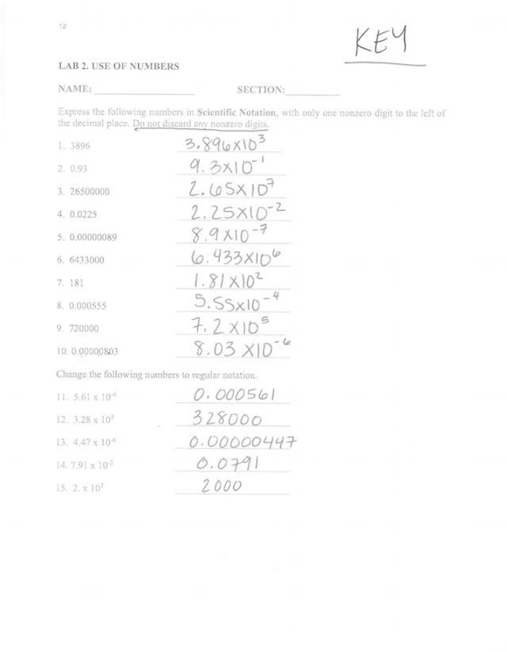 Scientific Notation - Expressing Numbers and Operations