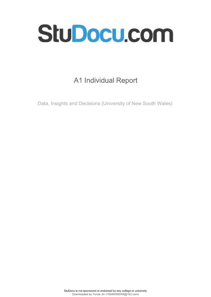 A1 Individual Report Submission