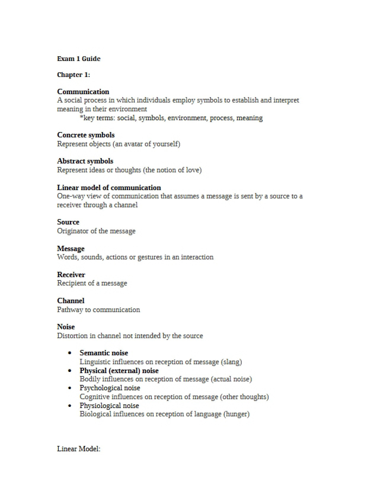 First Exam Guide