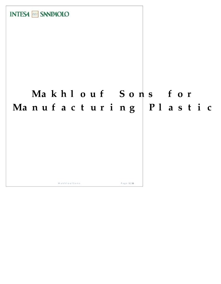 Makhlouf Sons Plastic Bag Manufacturing