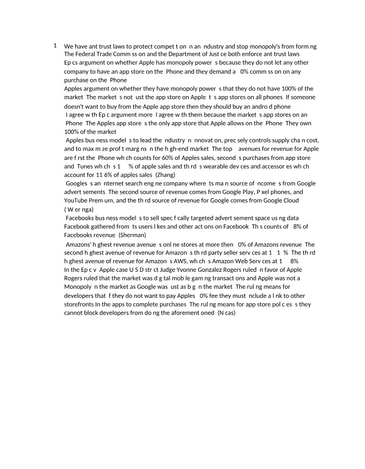 App Store Market Dynamics and Antitrust Laws