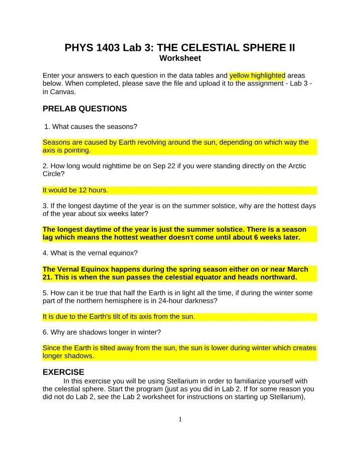 Worksheet for Lab 3