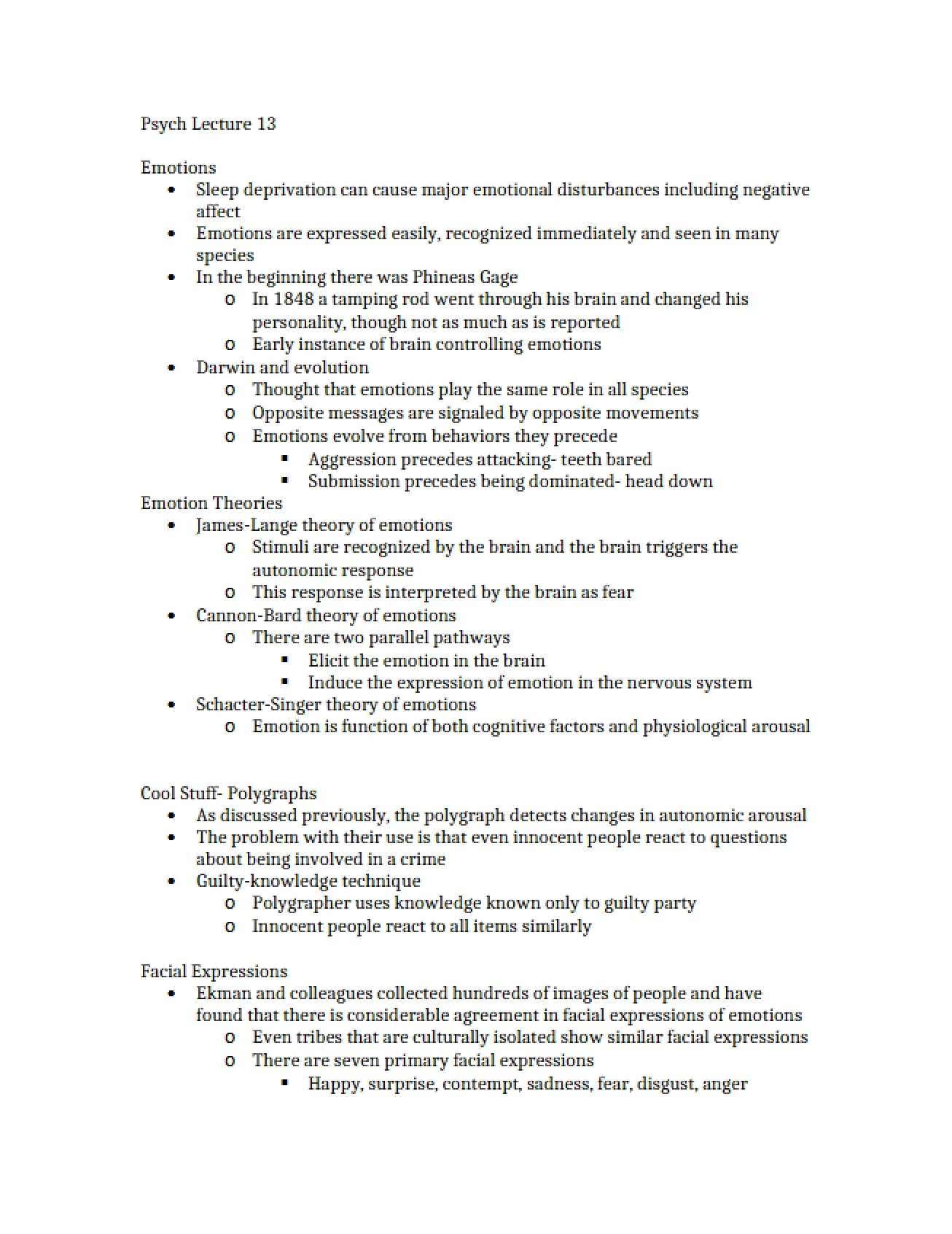 Psychology Lecture Notes