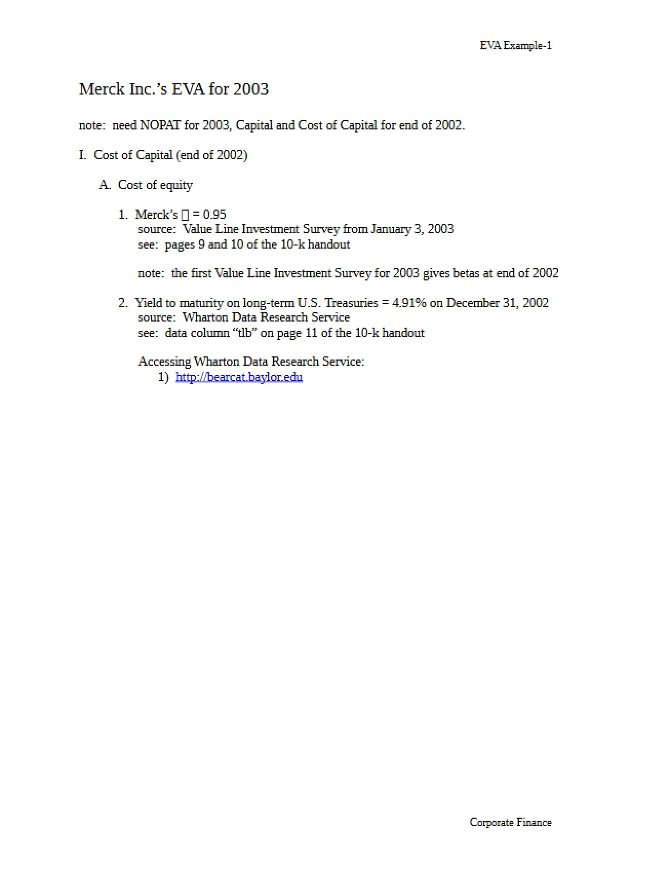 Merck Incorporated Case